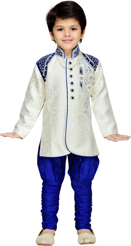 AJ Dezines Boys Sherwani and Churidar Set(Blue Pack of 1) RS.999 (75.00% Off) - Flipkart