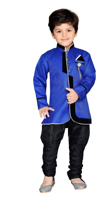 AJ Dezines Boys Festive & Party Sherwani and Churidar Set(Blue Pack of 1) RS.2999 (68.00% Off) - Flipkart