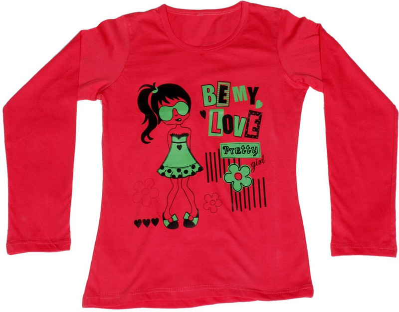 IndiWeaves Printed Women Round Neck Red T-Shirt