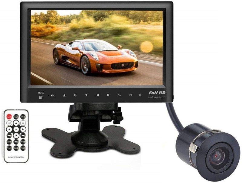 JBRIDERZ 7 Inch Bluetooth Rear View LED Monitor Dashboard Screen MP3,MP5,Bluetooth, FM/Hi-Fi Amp Radio for All Cars SUV/Trucks Black LED(18 cm)