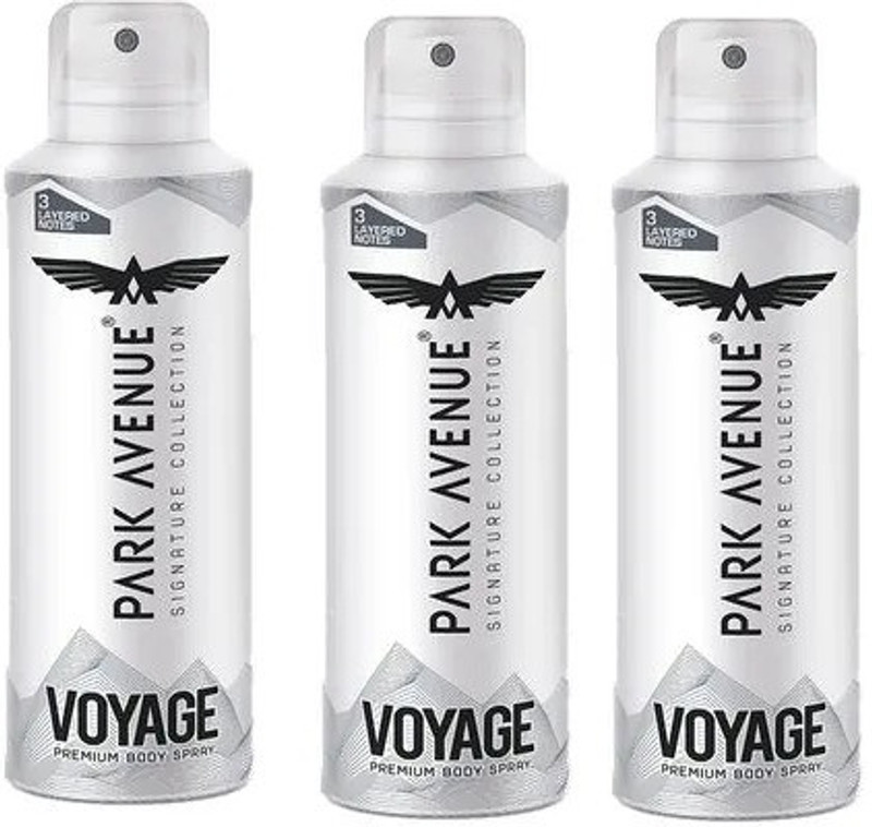PARK AVENUE Voyage Body Spray 150ml*3Pcs Body Spray - For Men(450 ml, Pack of 3)