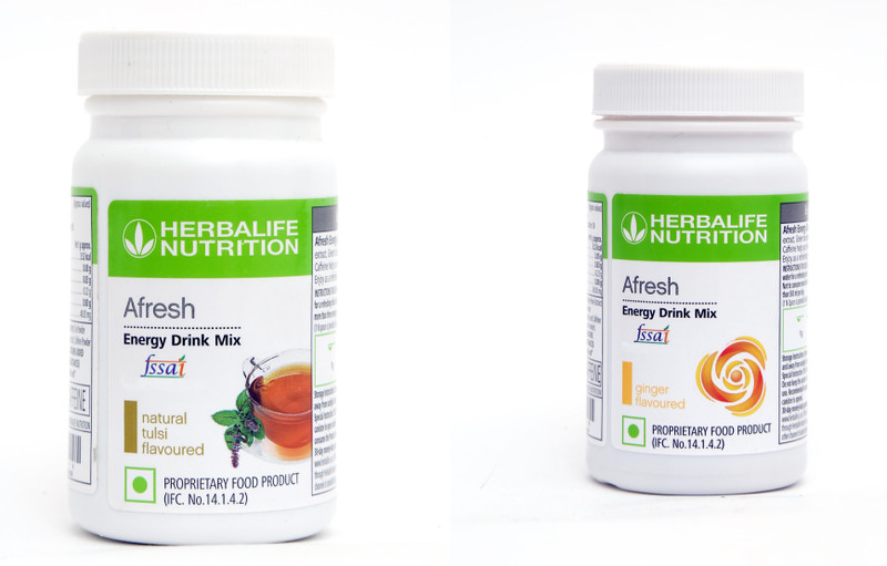 Herbalife Nutrition Afresh Energy and Nutrition Drink (TULSI50G,GINGER50G) Sports Drink(2x50 g, NATURAL TULSI, GINGER Flavored)