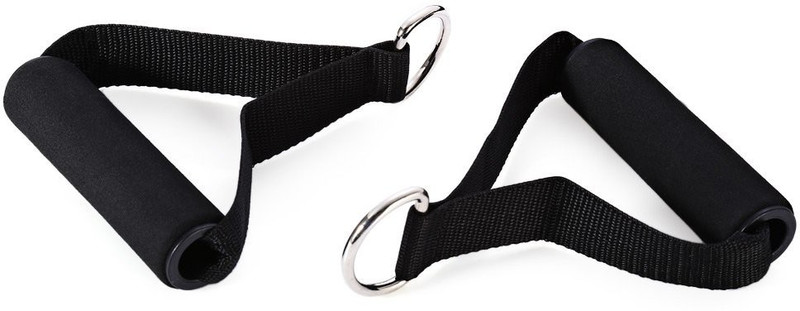 Tijarat Handles with Solid ABS Core, Metal D-Rings Nylon Webbing for Cable Machines Multi-training Bar