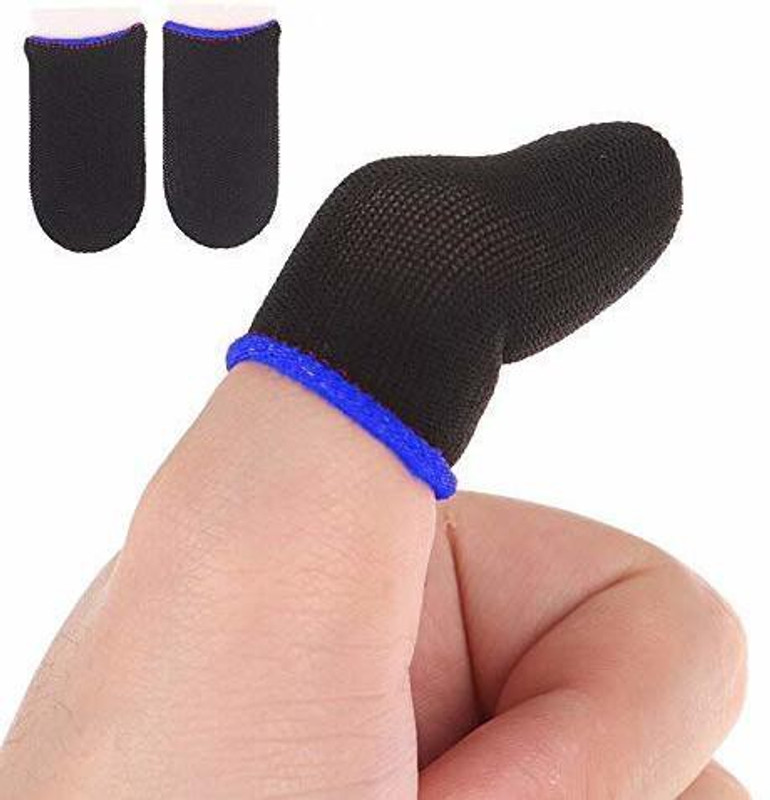 TOPERO Sleeve Cots Touch screen Game Controller Glove (Black, For Android, iOS) Finger Sleeve(Pack of 2)