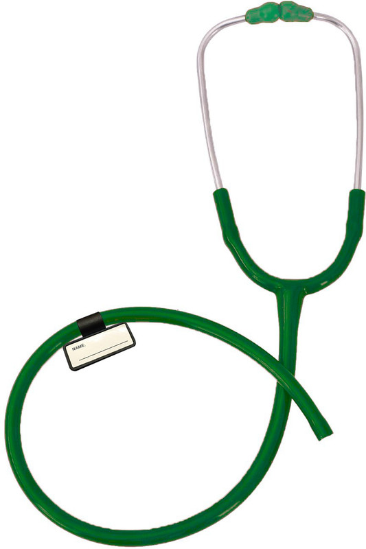 AMAZECARE Grey Stethoscope Holder Tube With Stainless Steel Frame And Green Ear Plugs With Doctor Name Tag Cardiology Tube Stethoscope Holder(Grey)
