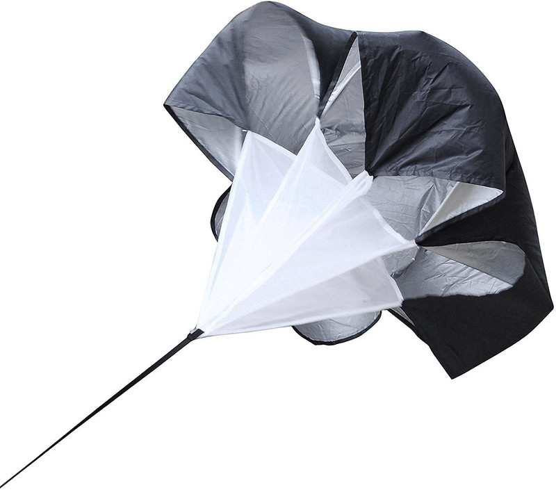 TheYOYOMart New Speed Drills Training Resistance Parachute Running Chute Power Tool Aid Fitness Power Chute Speed Training Balance Step(Black)