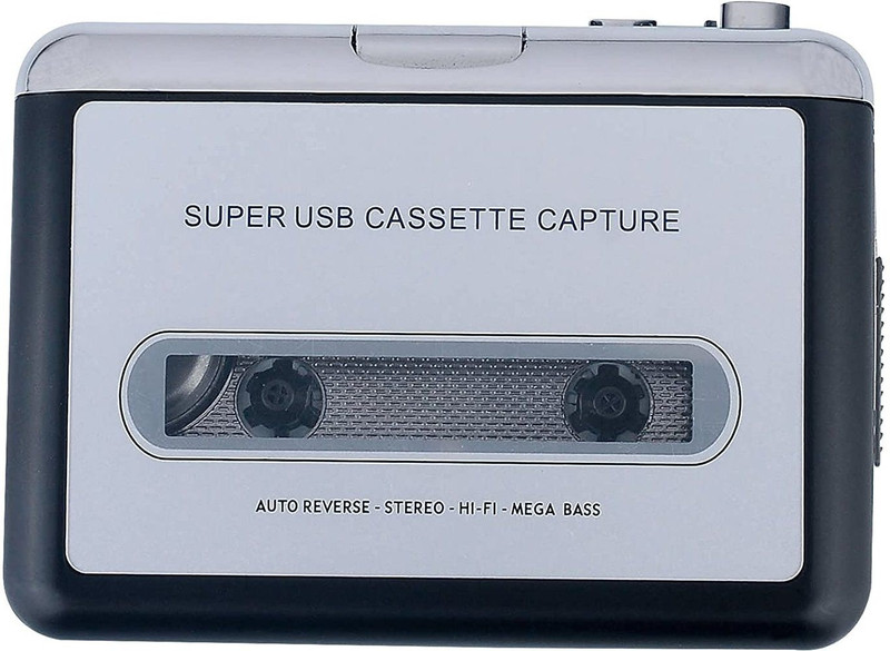 microware Portable USB 2.0 Handheld Tape to PC Super USB Cassette-to-MP3 Converter Capture MP3 Player(Black, White, 3.4 Display)