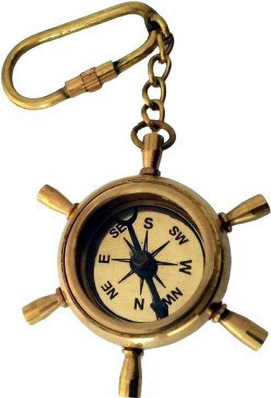 Home Decor Nauticals Brass Key Ring Compass Compass(Gold)