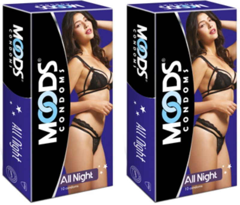 MOODS ALLNIGHT CLIMAX DELAY 10s - 2 Packs - 20 Condoms Condom(Set of 2, 20 Sheets)