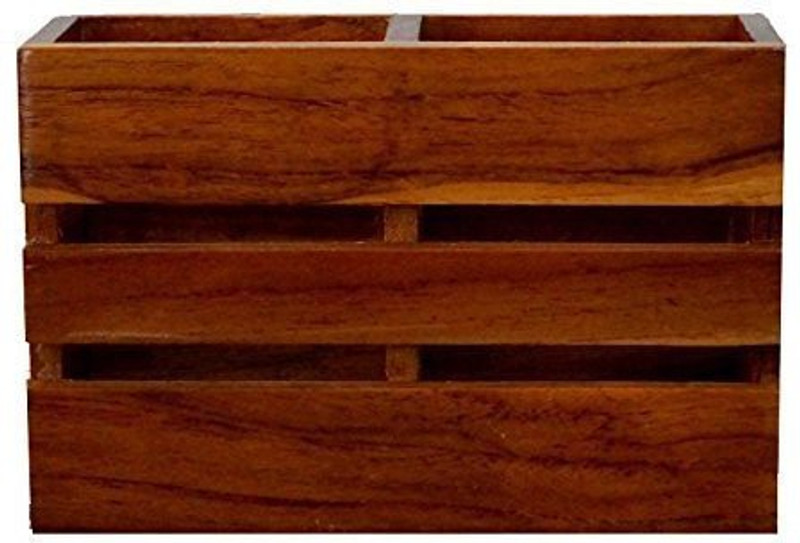 hazon bazaar WOODEN CUTLERY HOLDER Wooden Cutlery Set (Pack of 1) Wooden Cutlery Set(Pack of 1)