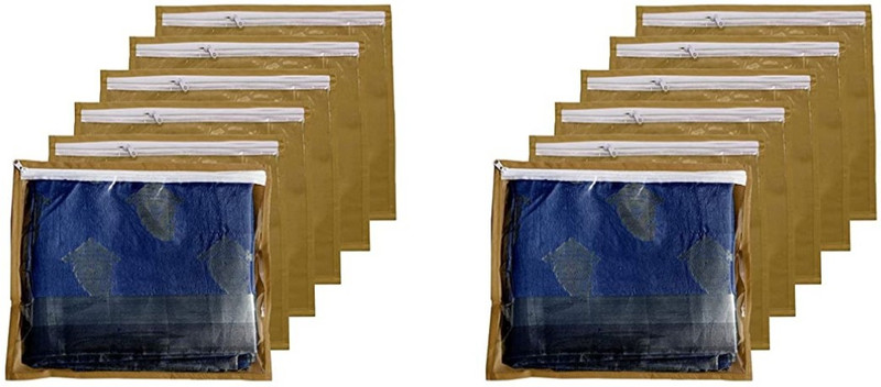 ShubhKraft Garment Cover Saree Cover/Suit Cover Cloths Organizer set of 12 -BEIGE 00986(Beige)