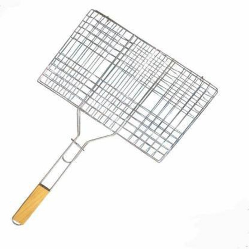 Aastik Foldable Plated Barbecue BBQ Grill Net Basket 0.3 kg Roaster(Silver)