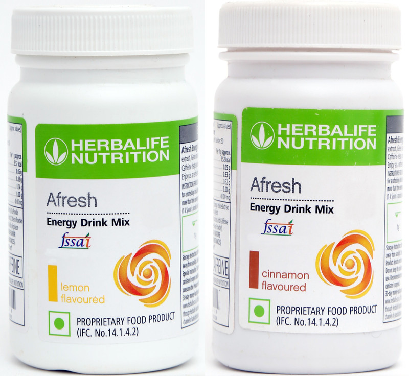 Herbalife Nutrition Afresh Energy and Nutrition Drink (CINNAMON50G,LEMON50G) Sports Drink(2x50 g, CINNAMON, LEMON Flavored)