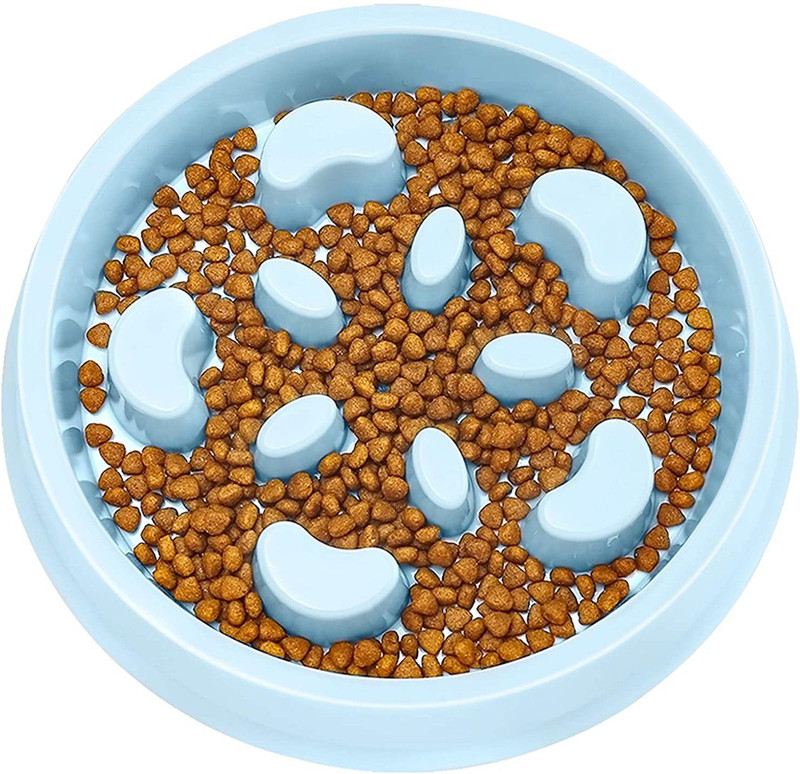 Woofy Round Plastic Pet Bowl(10 ml Blue)
