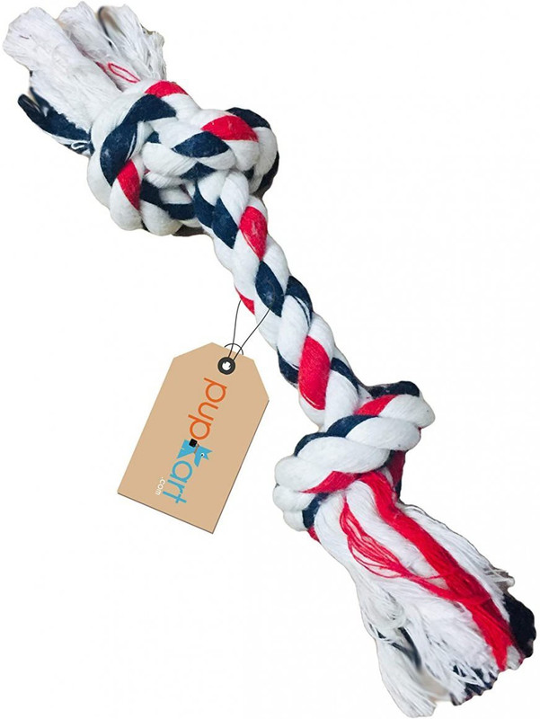 PUPKART 3_Knott Durable Dog Chew Rope Toy for Small to Medium Dogs,Multicolor rope toys Cotton Chew Toy For Dog