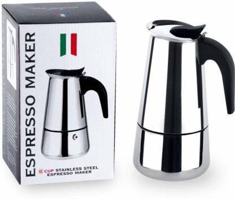 Stuti Stainless Steel Espresso Coffee Maker/Percolator Coffee Moka Pot Maker, Silver 6 Cups Coffee Maker(Silver)