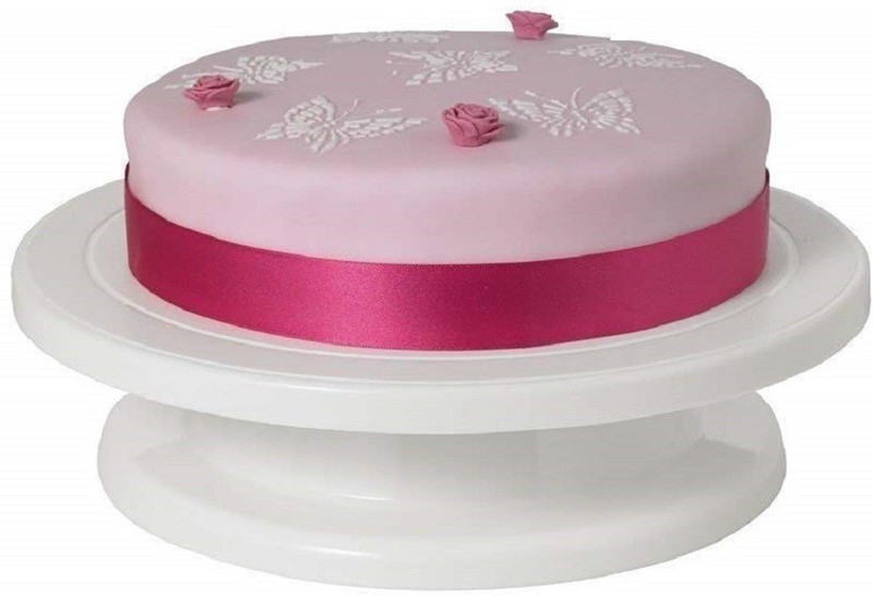 Fitaza CAKE 360' REVOLVING TURNTABLE FOR CELEBRATING CAKE PARTY Plastic Cake Server(Multicolor, Pack of 1)