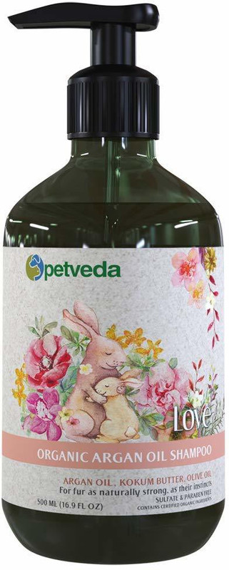 Petveda Pet Shampoo, 2 in 1 Deodorizing Shampoo for Dogs & Cats Enriched with Organic Argan Oil for Added Conditioning & Coat Shine Conditioning, Whitening and Color Enhancing Ayurvedic, Argan Oil Dog Shampoo(500 ml)