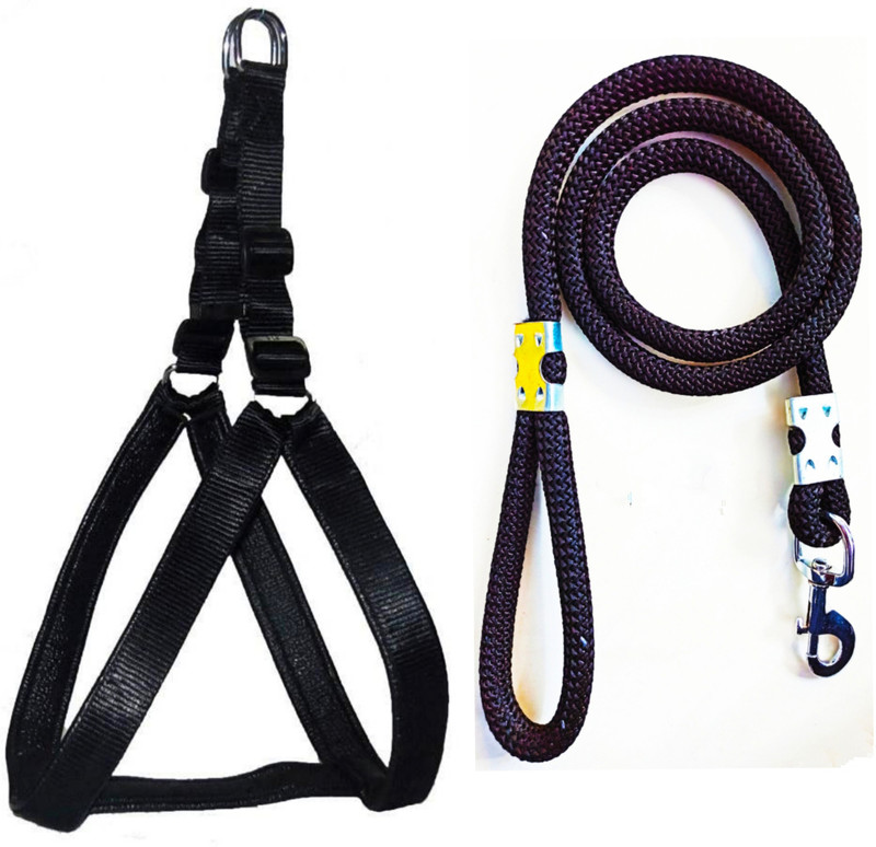 cavaly Dog Harness & Leash(Large, Black)