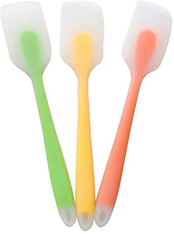 Bekner Spatulas Heat Resistant Flexible Spatula 450F with Stainless Steel Core - FDA Grade Premium Kitchen Utensils with Good Grip 27 cm (Pack of 2) Non-Stick Spatula(Pack of 3)
