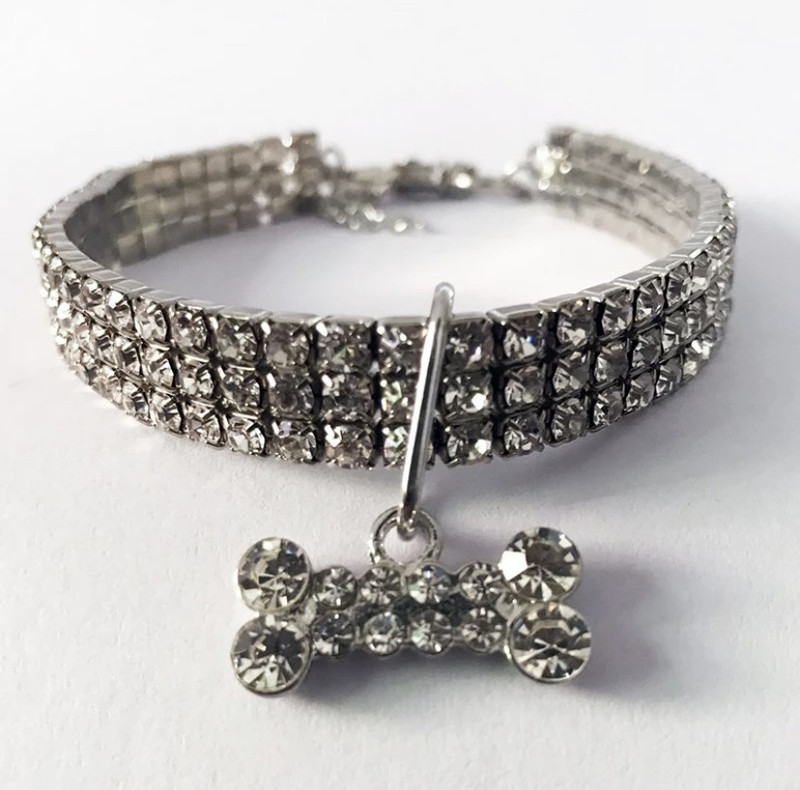 Ray Innovations Embellished Dog & Cat Collar Charm(Silver, Round)