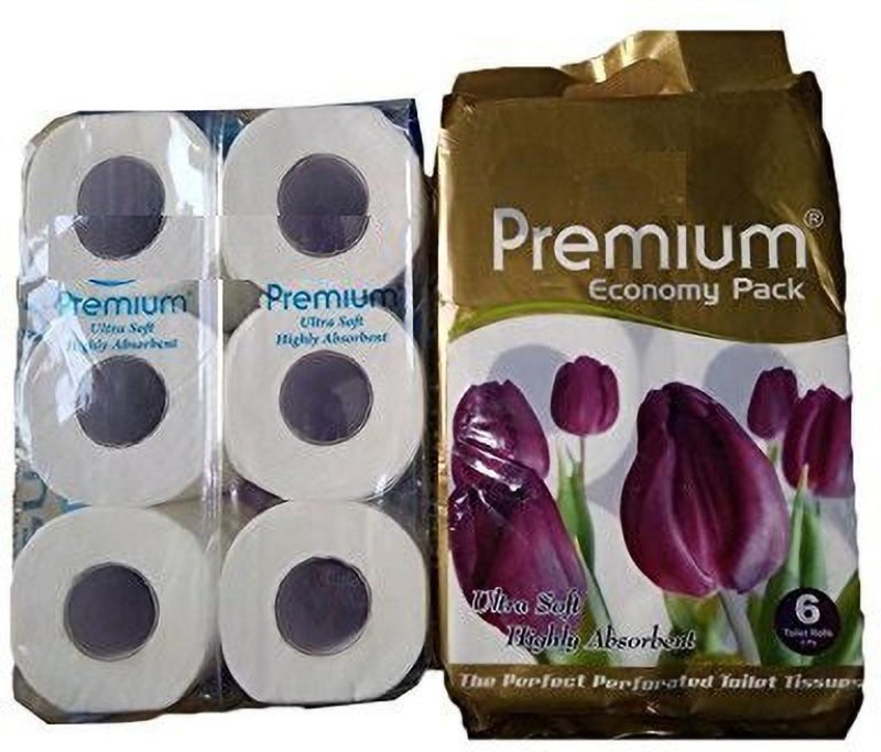 Modi Household Premium Toilet Roll white Pack of 6 Toilet Paper Roll(2 Ply, 60 Sheets)