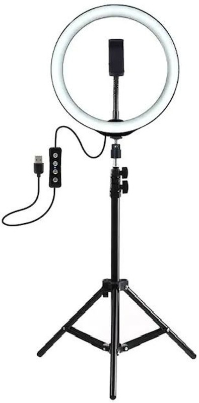 Treadmill Ring Light with Tripod Stand | 10 inches Big LED Ring Light for YouTube Video Shooting vlogging Tiktok MX Takatak Instagram reels Recording with Mobile Phone Photo Video ,Night Shoot Etc Many More Things with 7 Feet Stand Compatible with Camera Smartphones Tripod, Tripod Bracket, Tripod Ki