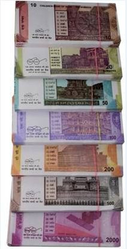 Agnolia Children Banks 2Rs, 20Rs Playing Currency/ churan Fake Notes for Fun Paper Fake Notes Gag Toy (Multicolor) Dummy Indian Currency Gag Toy(Multicolor)