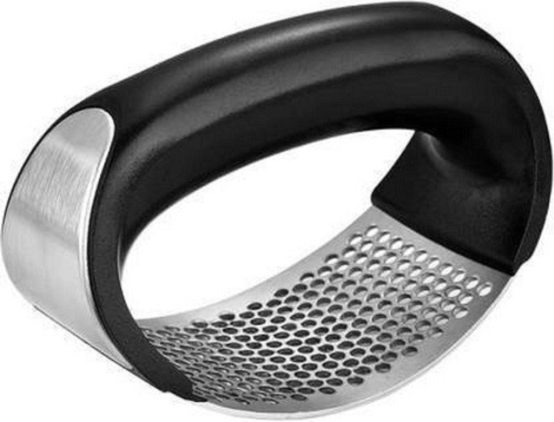 trideno Garlic Press Crusher, Garlic Crusher Squeezer Mincer Chopper Garlic Chopper Stainless Steel Garlic Press (Black, Silver) Garlic Press(Black, Steel)