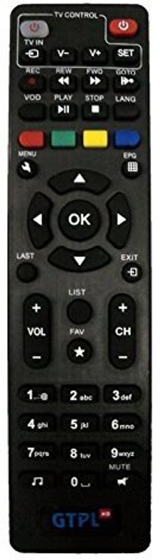 Hybite GTPL HD Setup Box Remote Control Compatible for GTPL HD Setup Box GTPL HD SETUP BOX Remote Controller(Black)