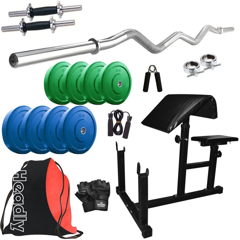 Headly Premium CP-HR-20KGCOMBO11 Coloured Home Gym Kit