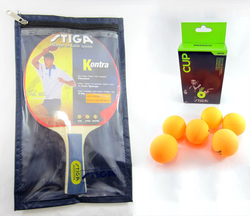 Stiga Kontra TT Racquet, Cover & Cup Balls(6) Combo Kit Table Tennis Kit Stiga Kontra TT Racquet, Cover & Cup Balls(6) Combo Kit Table Tennis Kit