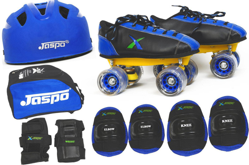 Jaspo Waves Pro Shoe Skates Combo Foot length 24.4 cms Size : 4 UK ( Age Group 10-11 Years) Skating Kit