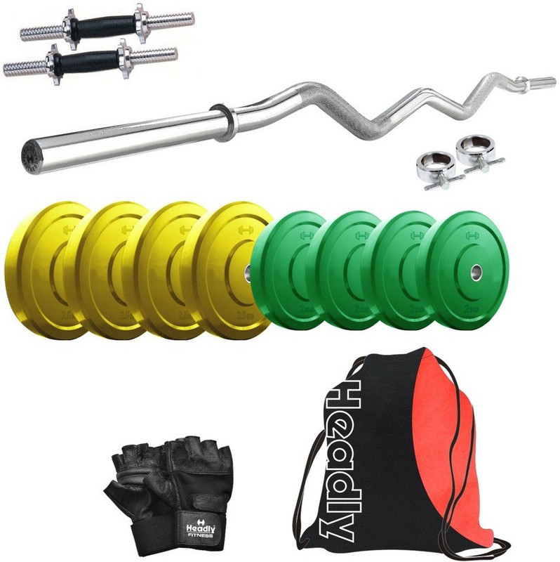 Headly Premium CP-HR-18KGCOMBO4 Coloured Home Gym Kit