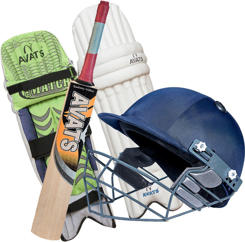 Avats 1 Fiber Helmate & 1 Pad Piu Leather & 1 Kashmiri Willow Bat Cricket Kit Avats 1 Fiber Helmate & 1 Pad Piu Leather & 1 Kashmiri Willow Bat Cricket Kit