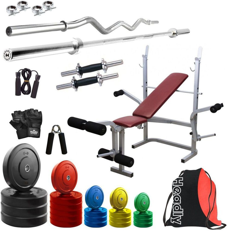 Headly Premium CP-HR-100KGCOMBO8 Coloured Home Gym Kit