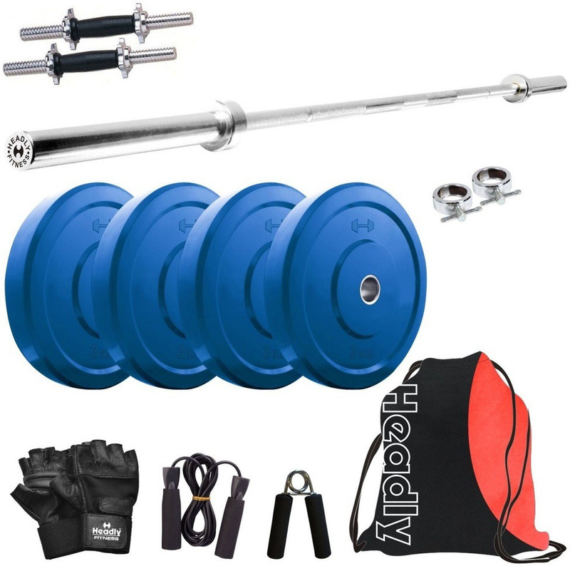 Headly Premium CP-HR-12KGCOMBO9 Coloured Home Gym Kit