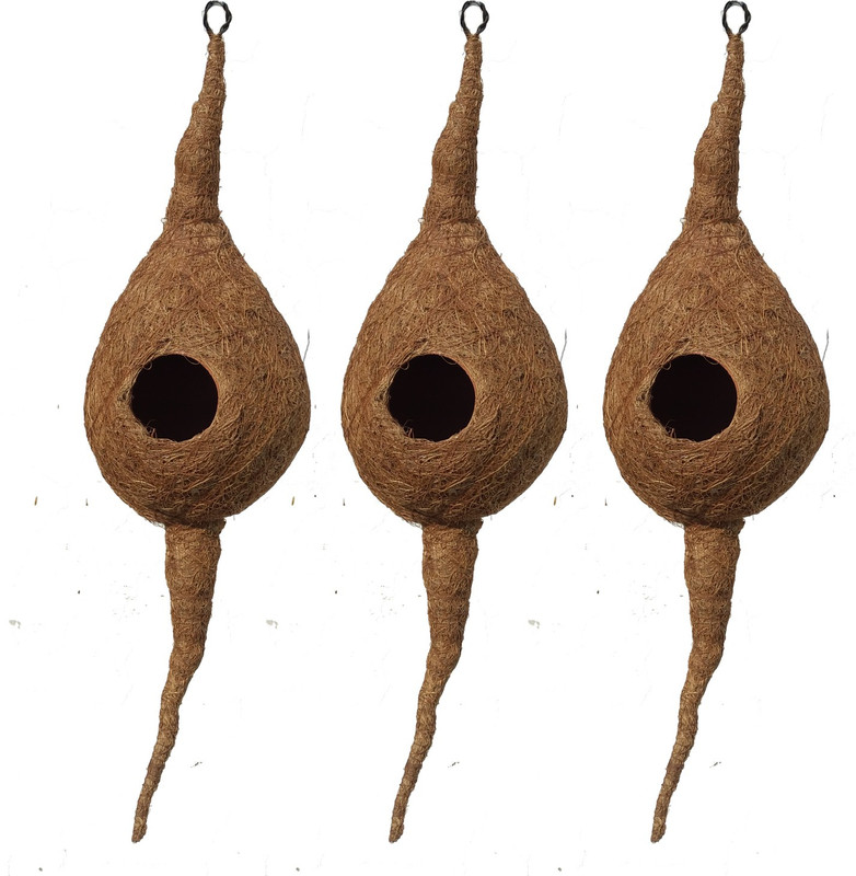 Aakriti Bird House for Outside, Resting Place for Birds, Hanging Natural Grass Bird Nest, for All Type Small Bird House Handcrafted Coconut Nest Bird House(Hanging)