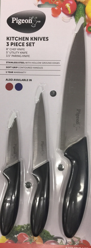 Pigeon Steel Knife Set(Pack of 3) RS.219 (59.00% Off) - Flipkart