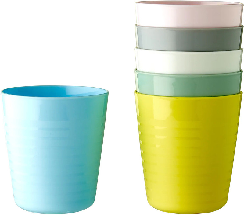 IKEA (Pack of 6) KALAS Mug (Pack of 6) Glass Set Water/Juice Glass(230 ml, Plastic, Multicolor)