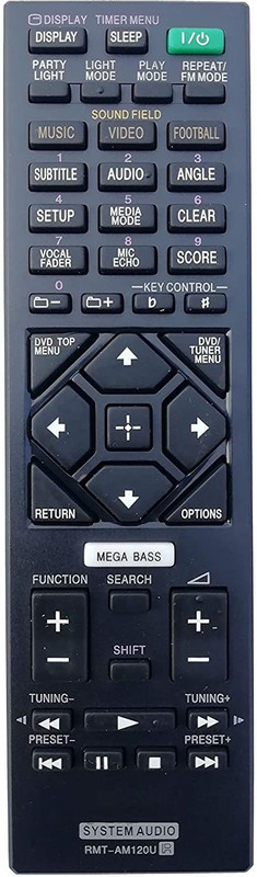LipiWorld RMT-AM120U Multimedia Speaker System SHAKE-X10 X10D X30 X30D X70 X70D MHC-GT4D MHC-V44D MHC-V50D SA-WGT4D SS-GT4DB Remote Control Sony Remote Controller(Black)