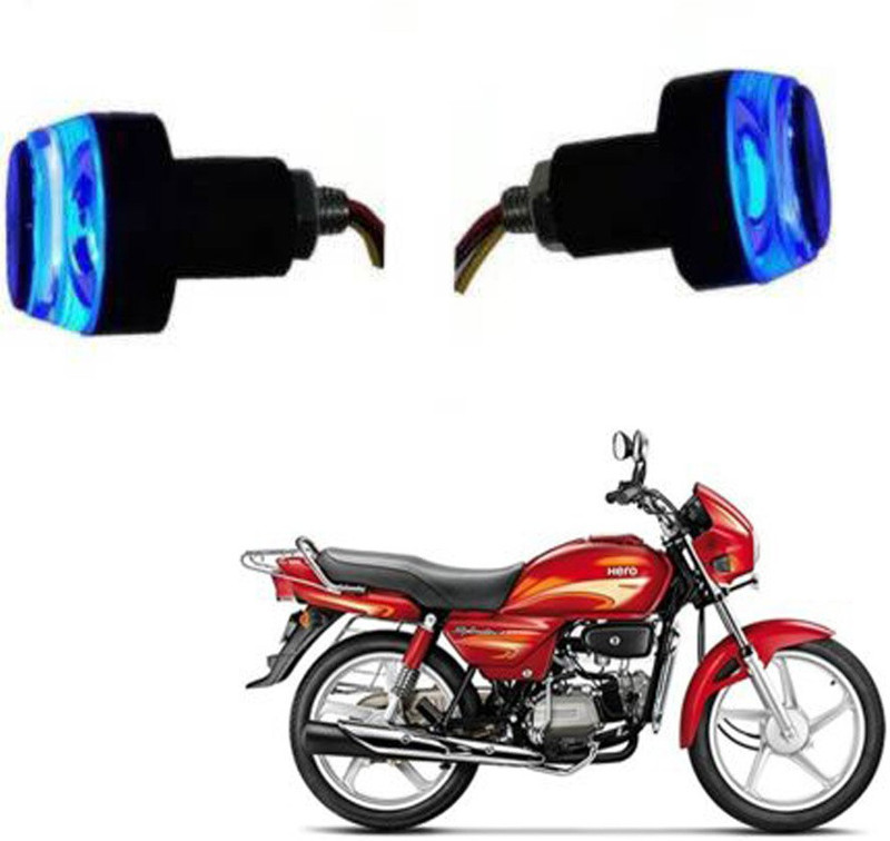 BRPEARl Bike Handle Bar LED Turn Signal Indicators Dual Color Bulb (Blue/White) For Hero Splendor NXG Bike Handlebar Weights(2 Blue)
