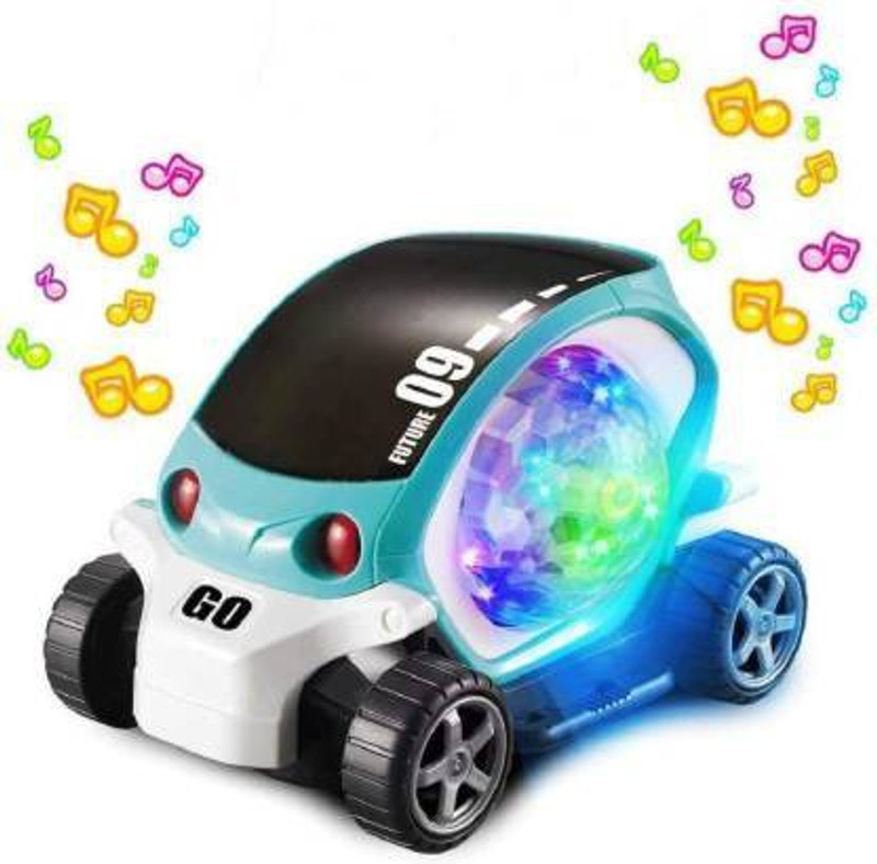 mega shine 09 Future Musical Stunt Car Rotation 360 with Flashing Light & Music for Boys & Girls for 3+ Age Kids(Multicolor)