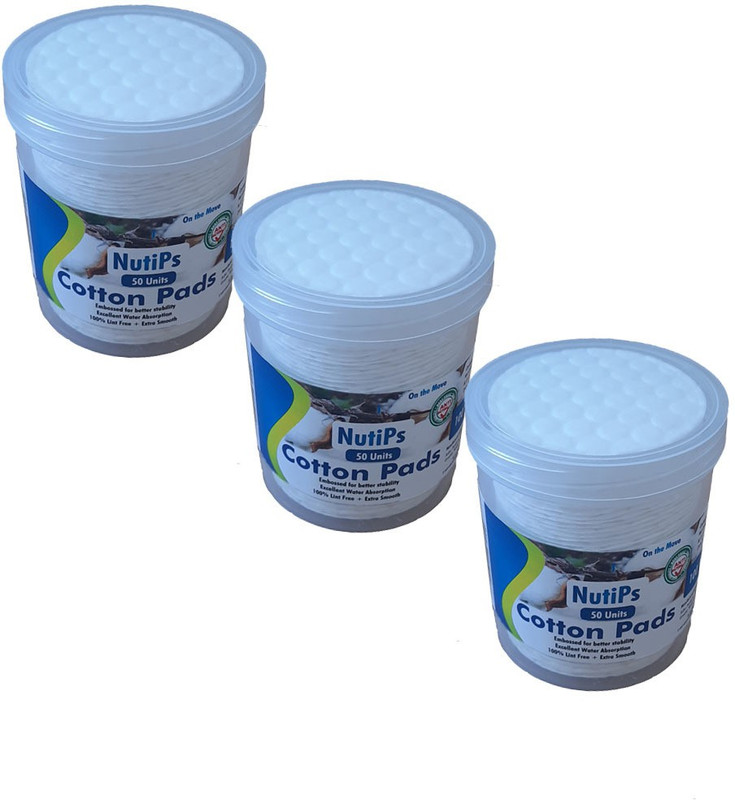 Nutips Cotton Pads 50U ( Pack of 3)(50 Units)