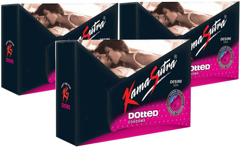 Kamasutra Desire Dotted Monthly Combo Condom(Set of 3, 36 Sheets)