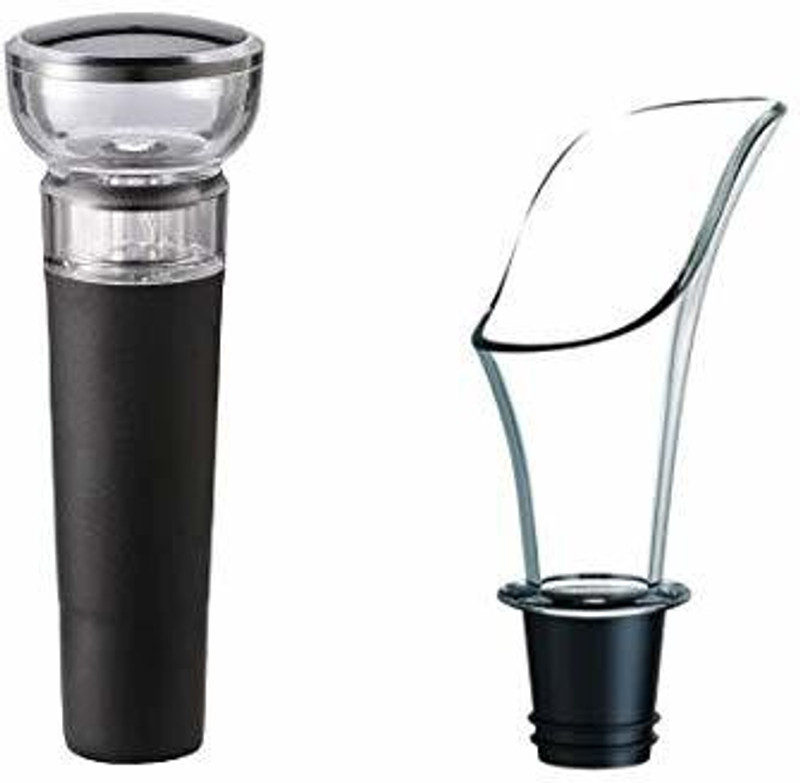 Iktu Acrylic Bottle Stopper & Pourer Set Plastic Bottle Stopper(Black)