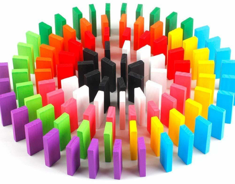 AEXONIZ TOYS Dominoes Building Blocks Game Set for 3-8 Years Old Kids Boys & Girls(Multicolor)
