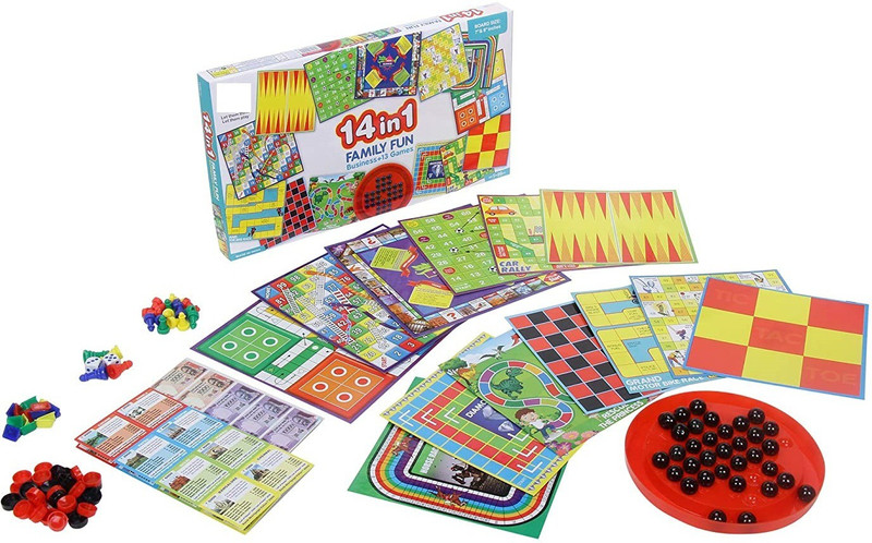 ARNIYAVALA 14 In 1Family Board Game (6.5 x 6.5 and 8X 8) Money & Assets Board Game