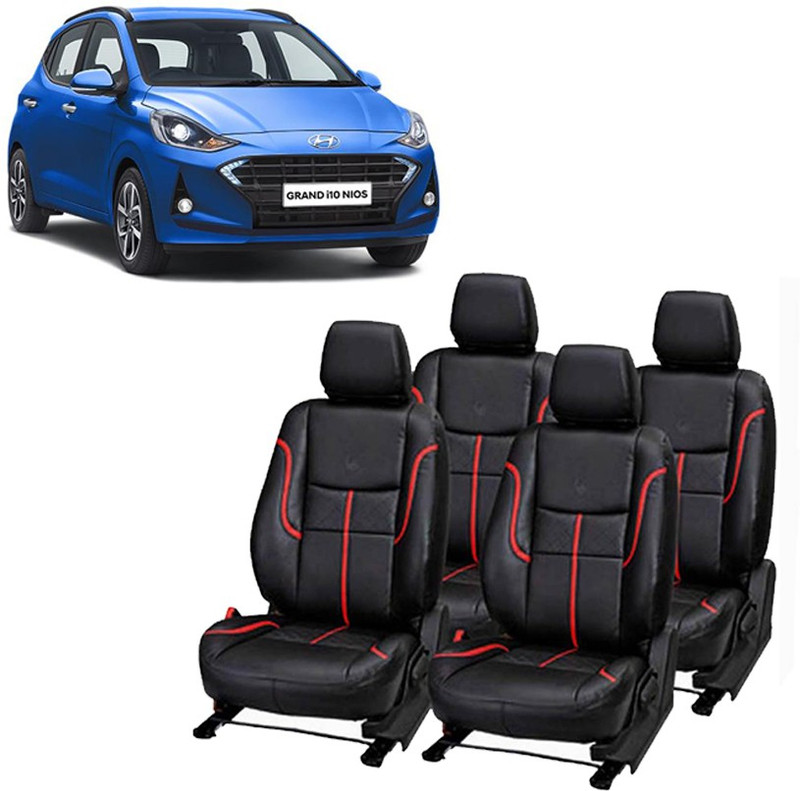 Luxury Premium Leatherette Car Seat Cover For Hyundai Grand i10 NIOS(Fixed Head Rest, Mono Back Seat, Without Back Seat Arm Rest, 5 Seater, 2 Back Seat Head Rests)