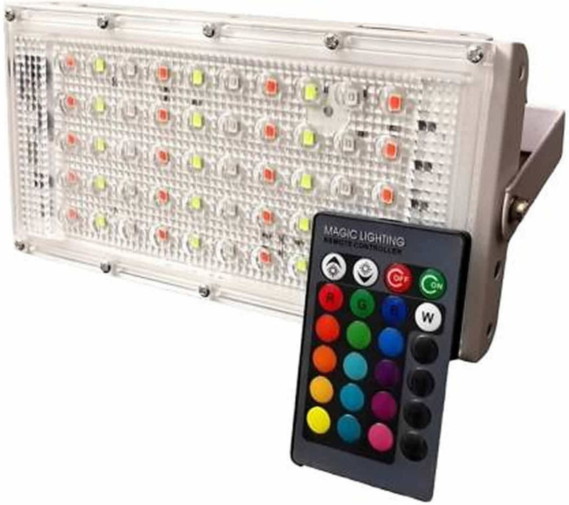 iWin Flood Light/Outdoor Lamp AC Brick Light with Remote (Multicolor) 1pc Flood Light Outdoor Lamp(Multicolor)